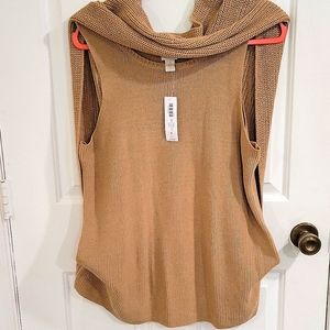 Chico's tan sleeveless sweater with overlay Size 3